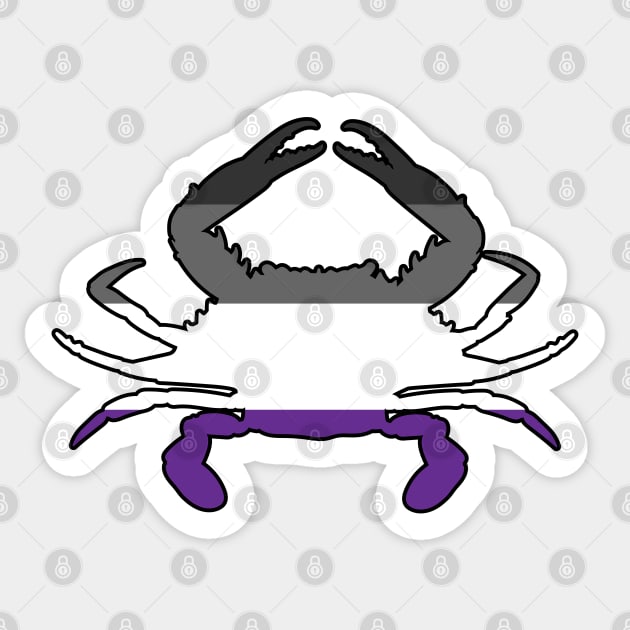 Blue Crab: Asexual Pride Sticker by ziafrazier